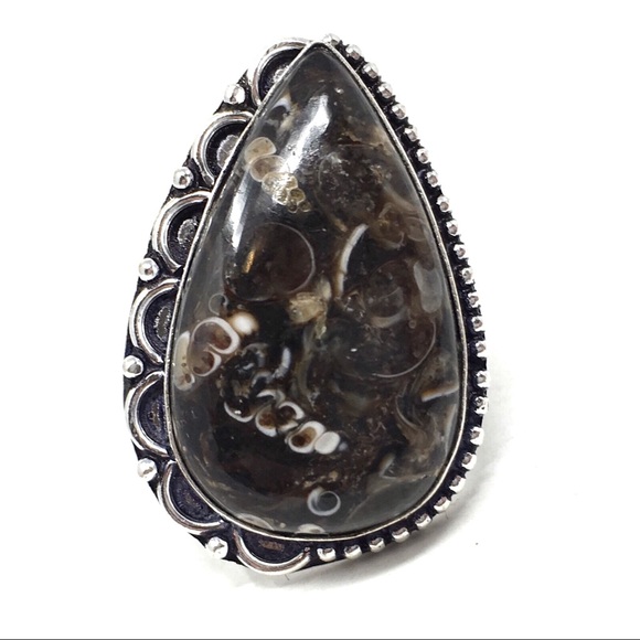 🛑SOLD🛑 Sterling Silver Fossil Ring - Picture 2 of 5